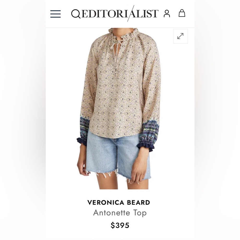 Veronica Beard Antoinette blouse size 8, new without tags